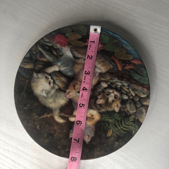 Vintage 1996 Kahla Jurgen Scholz Kitten Cat Artwork Dish Plate - Picture 8 of 11